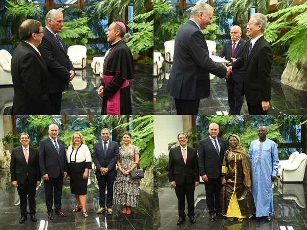 Recibe presidente de Cuba credenciales de 10 nuevos embajadores.